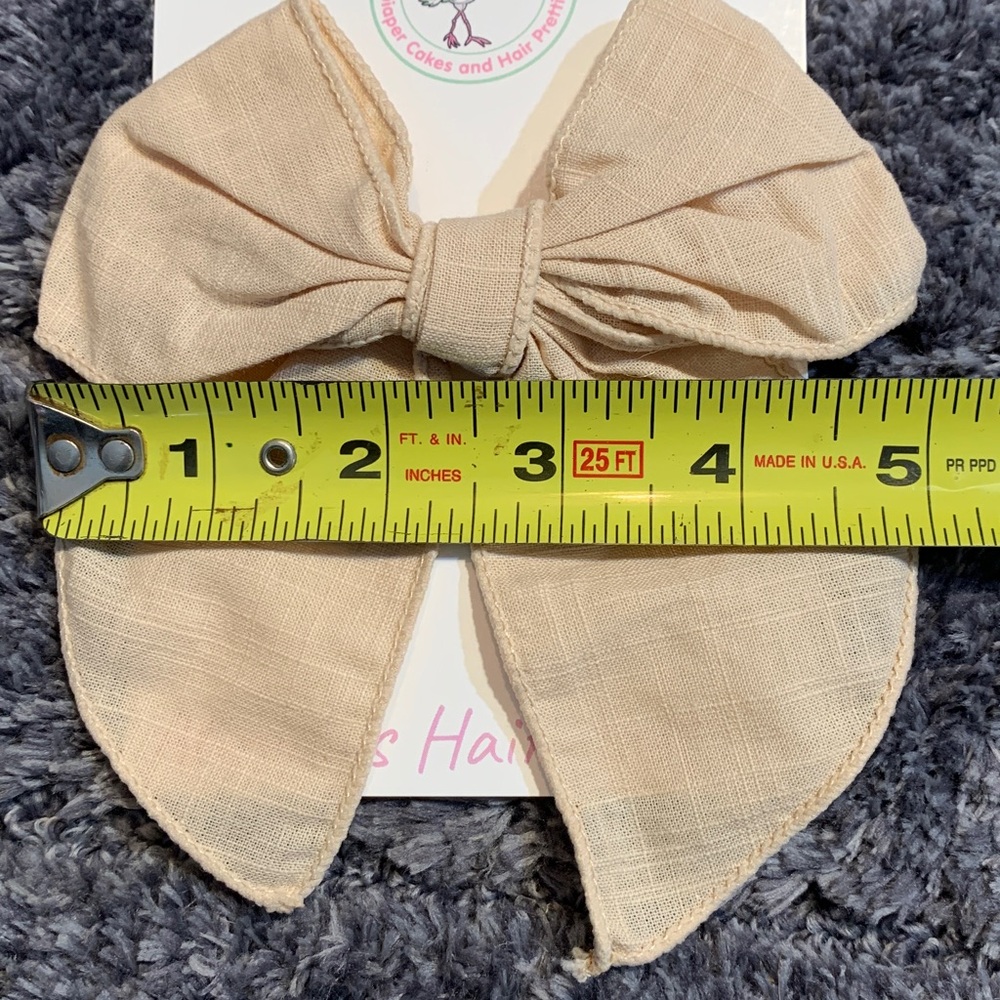 Handmade Beige Bow Hair Accessory